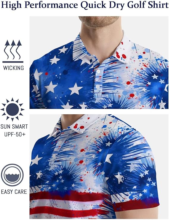 American Flag Golf Polo - Ayunix