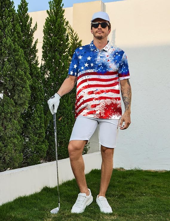 American Flag Golf Polo - Ayunix