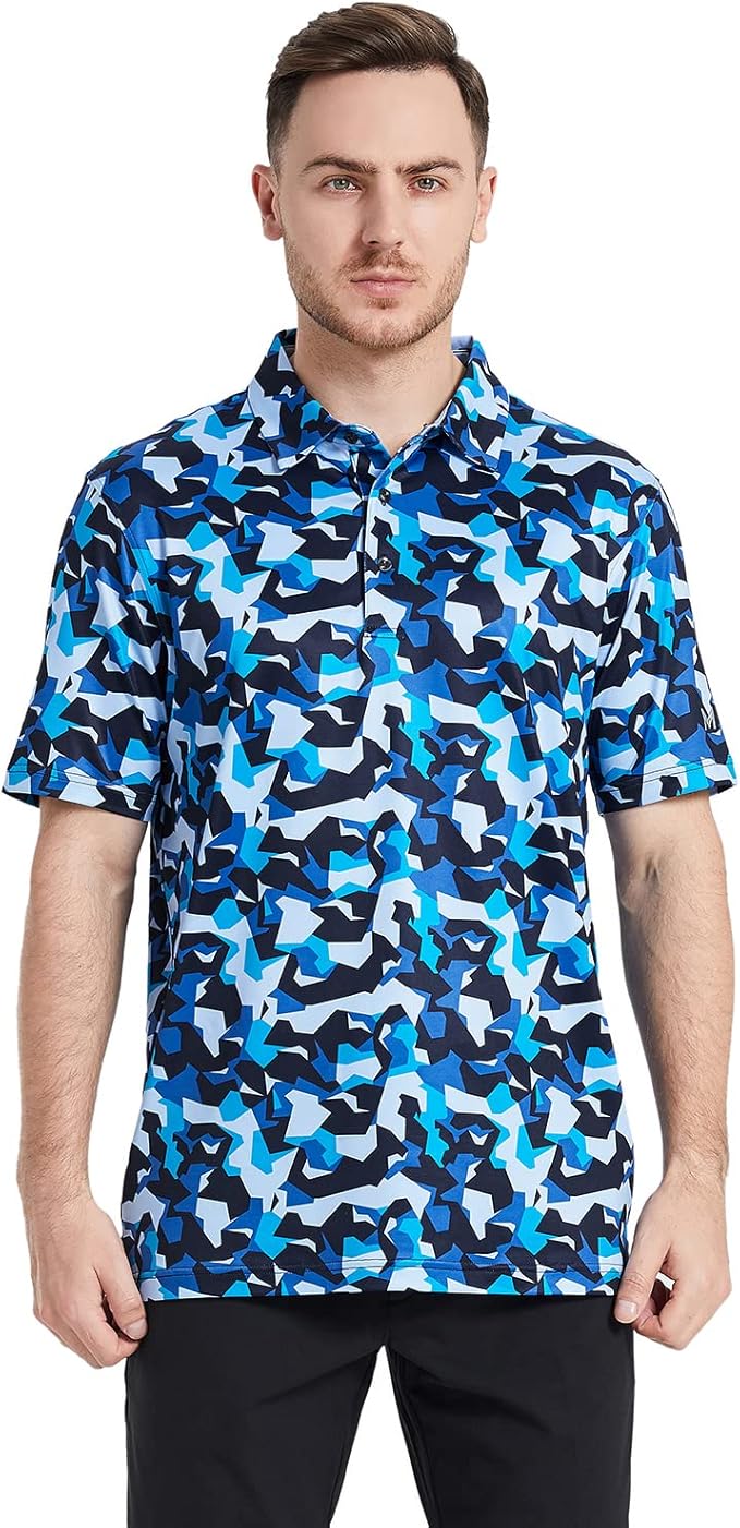 Rich Collection - Blue Camo Golf Polo