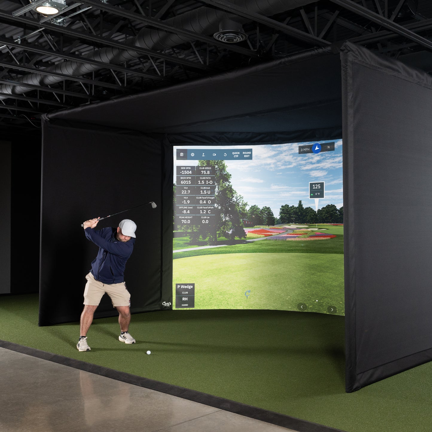 Carl's Place Curved Golf Simulator Enclosure Kit