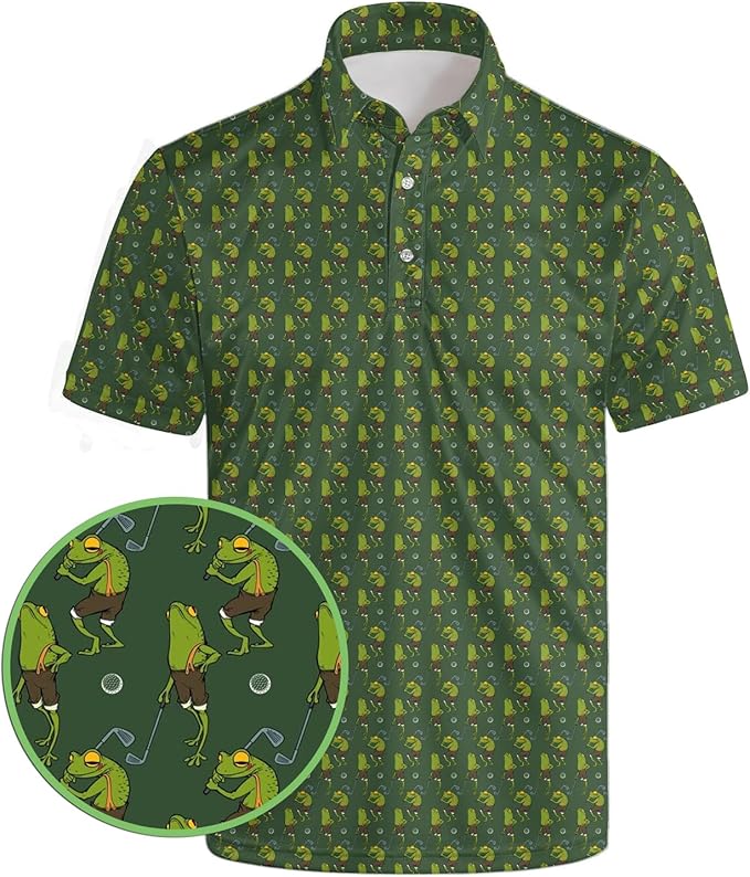 Frog Golfer Golf Polo - Ayunix
