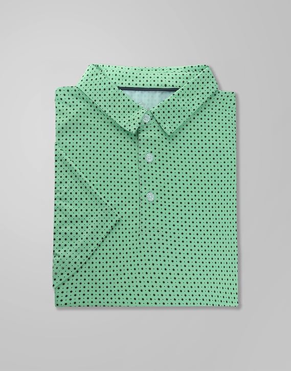 Men's Golf Polo - Short Sleeve, Performance Moisture Wicking - Green Dot