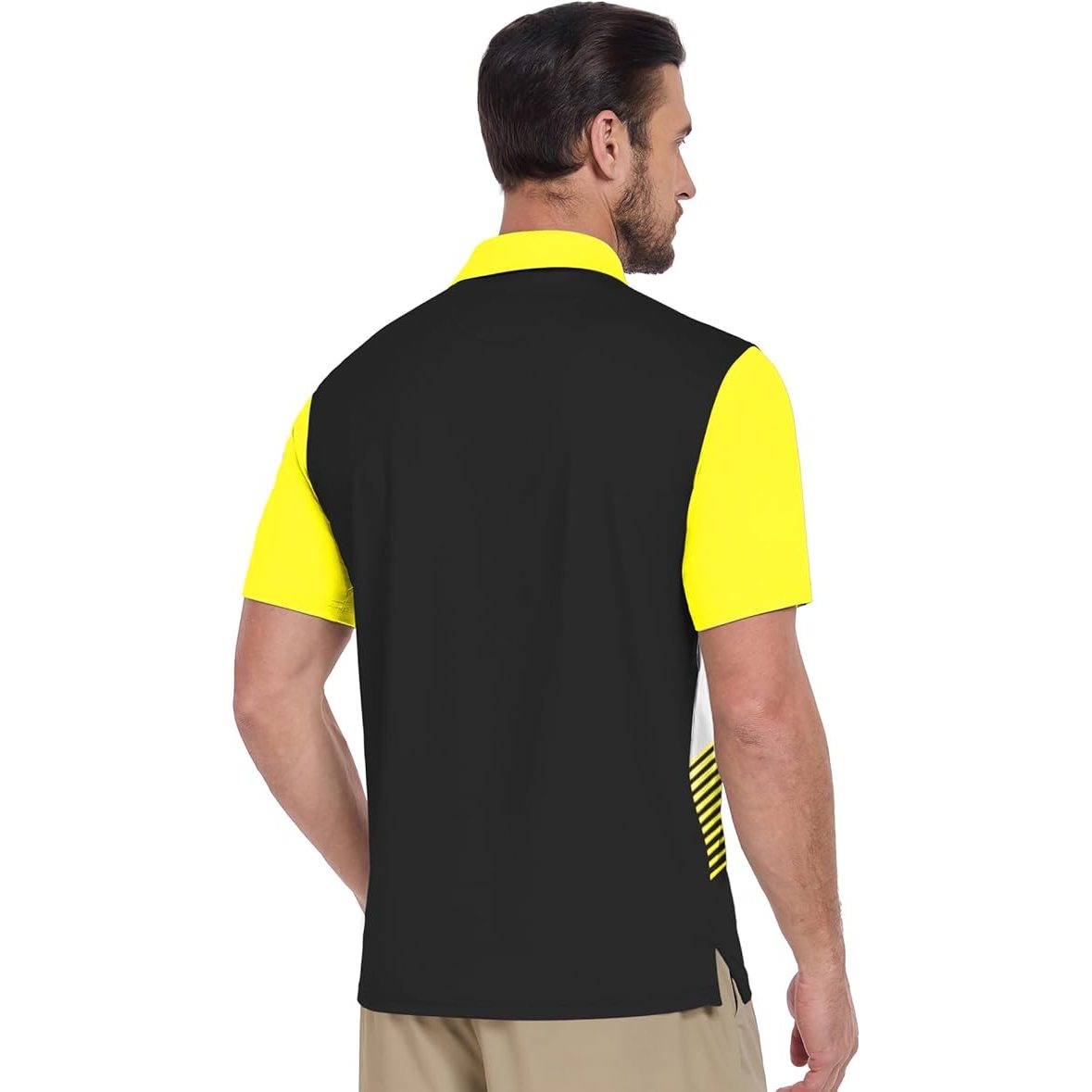 ZITY - Performance Polo, Line Pattern Yellow