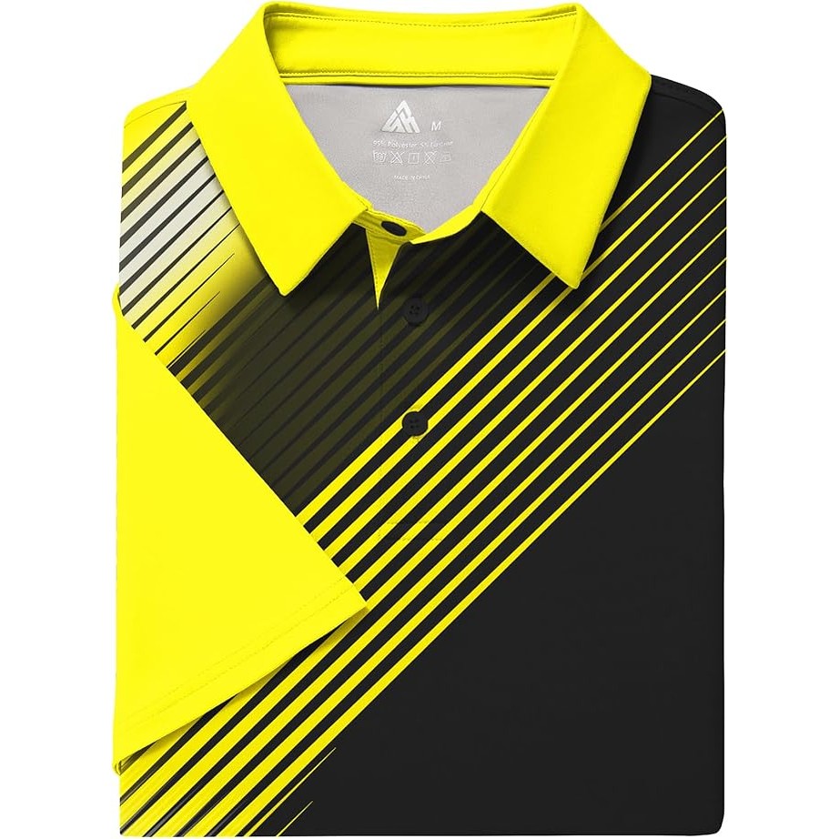 ZITY - Performance Polo, Line Pattern Yellow