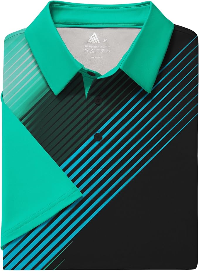 ZITY - Performance Polo, Line Pattern Green