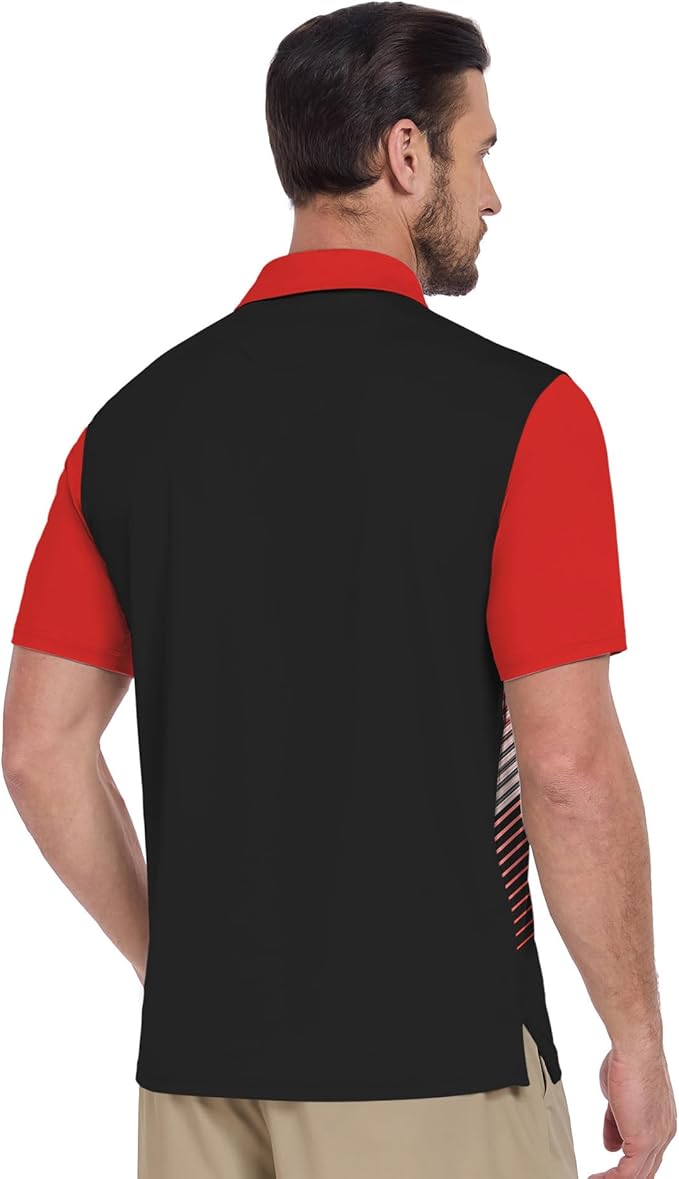 ZITY - Performance Polo, Line Pattern Red