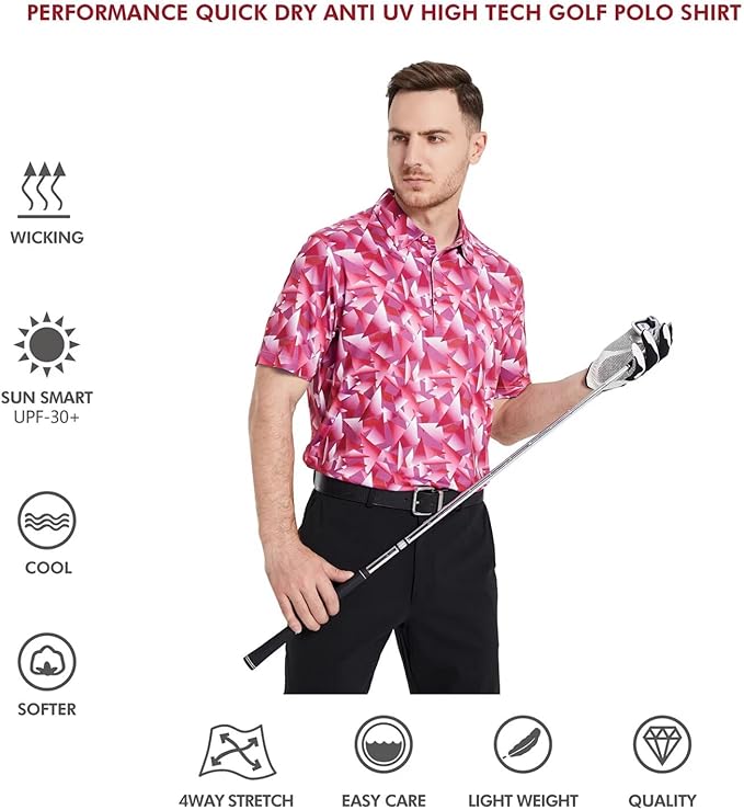Rich Collection - Mauve Prism Golf Polo