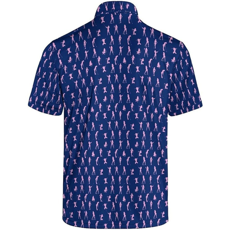 Pink Girls Blue Golf Polo - Ayunix