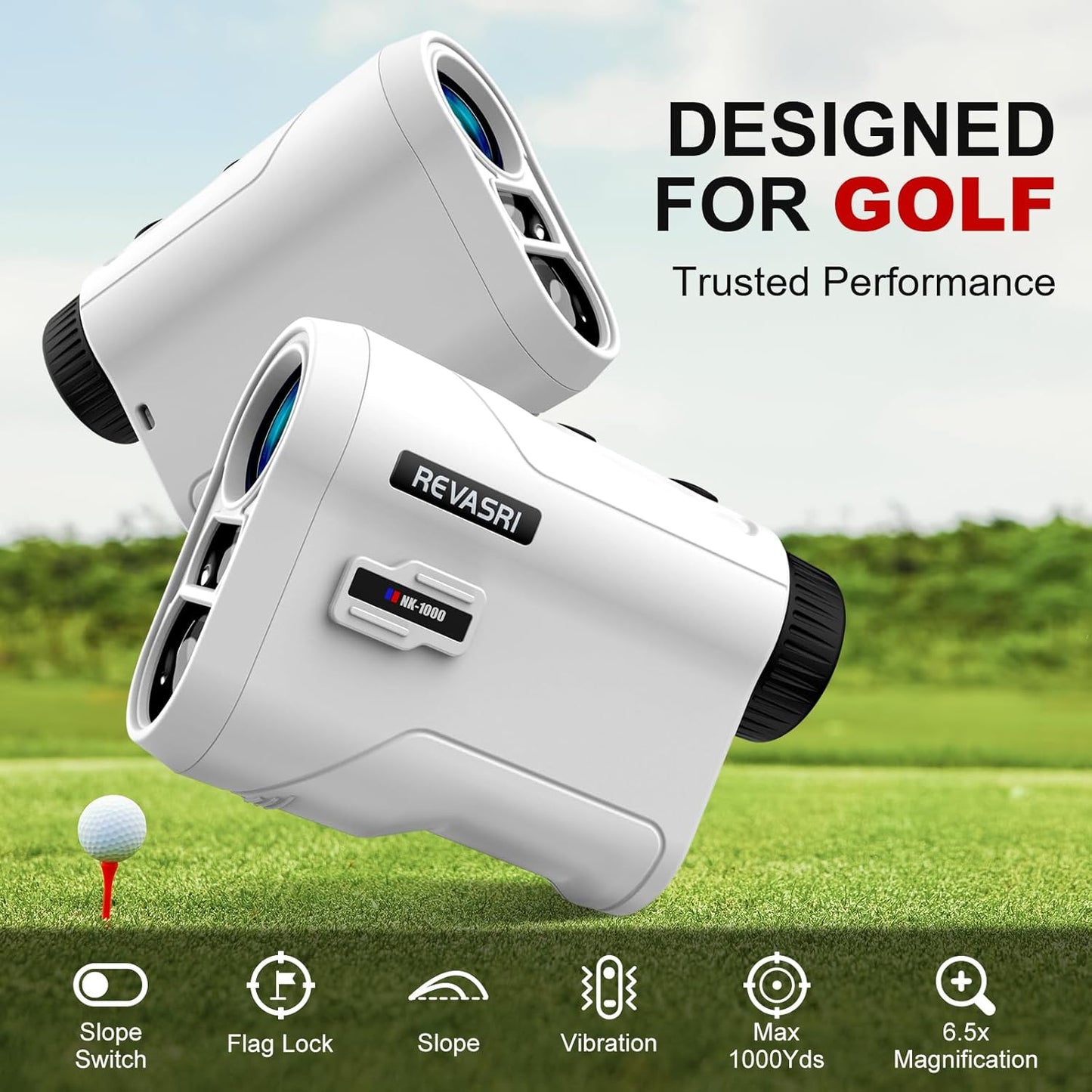 REVASRI Golf Rangefinder with Slope and Pin Lock
