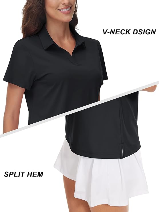 Women's V-Neck Polo - TACVASEN