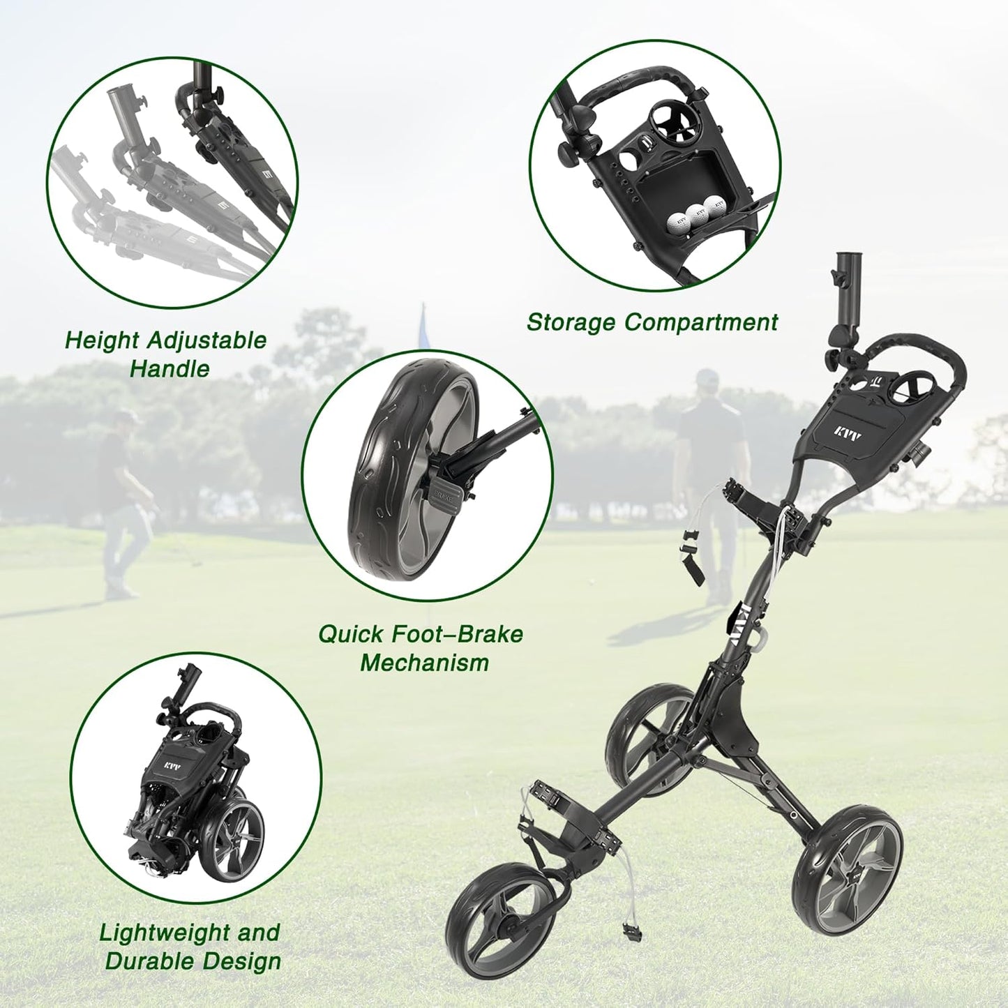 3 Wheel Golf Push Cart - KVV