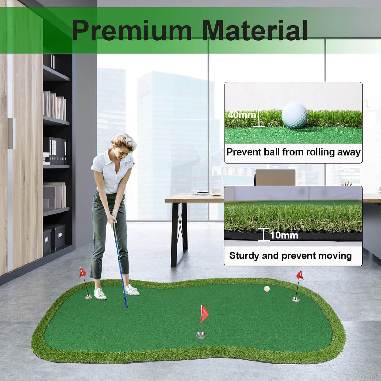 Large Practice Putting Green for Outdoor & Indoor