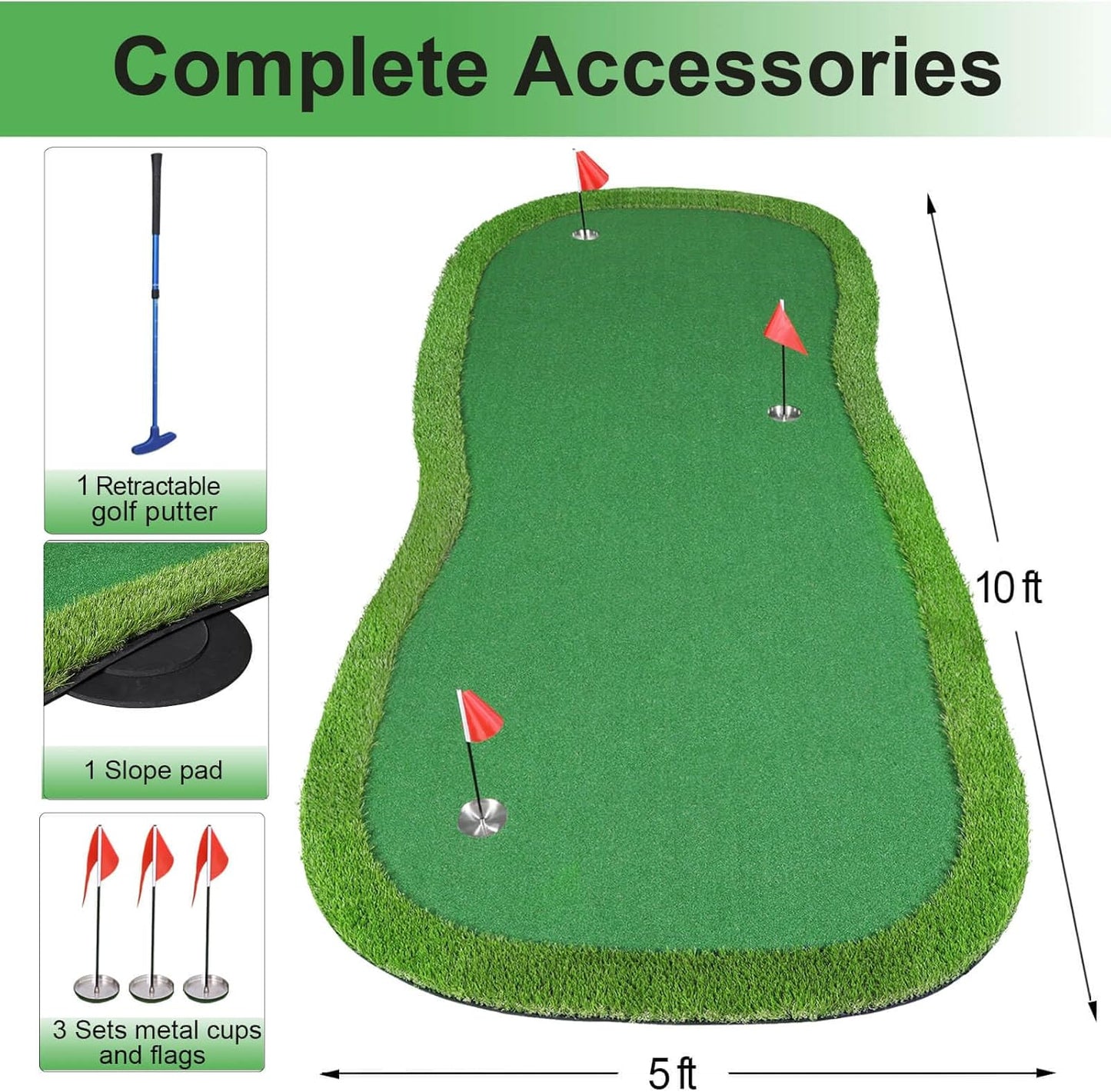Large Practice Putting Green for Outdoor & Indoor
