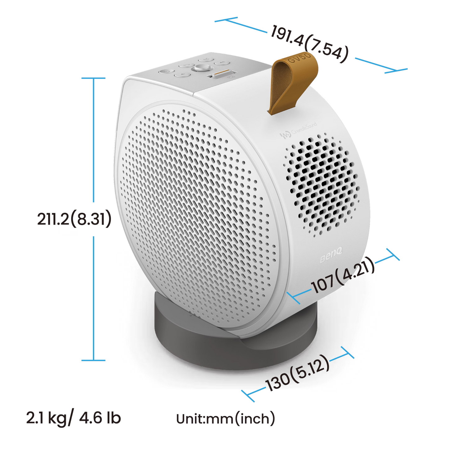 GV50 1080p 500lm Laser Portable Projector with Google TV
