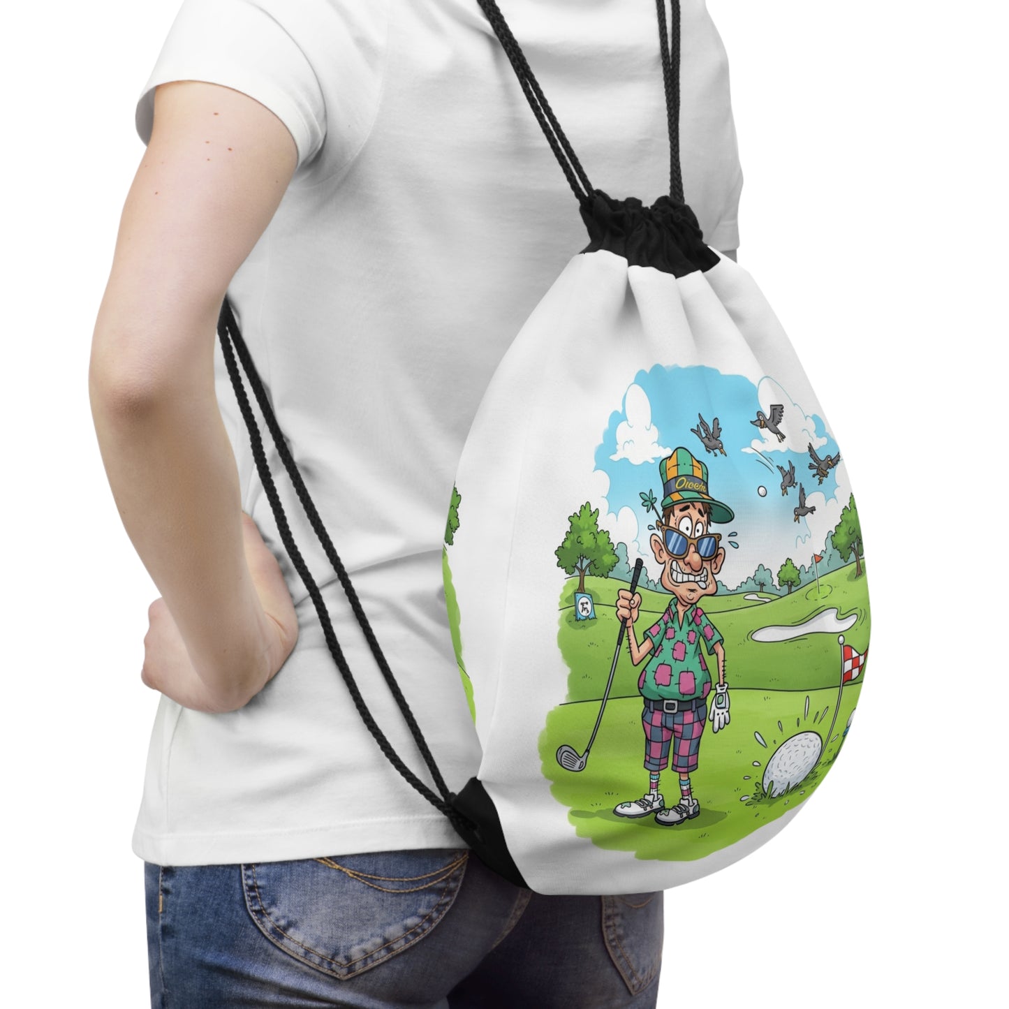 Greater Golf House Drawstring Bag