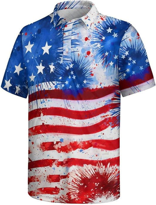American Flag Golf Polo - Ayunix