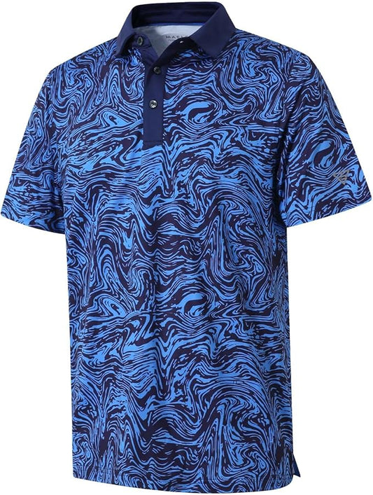 Rich Collection - Blue Vortex Golf Polo