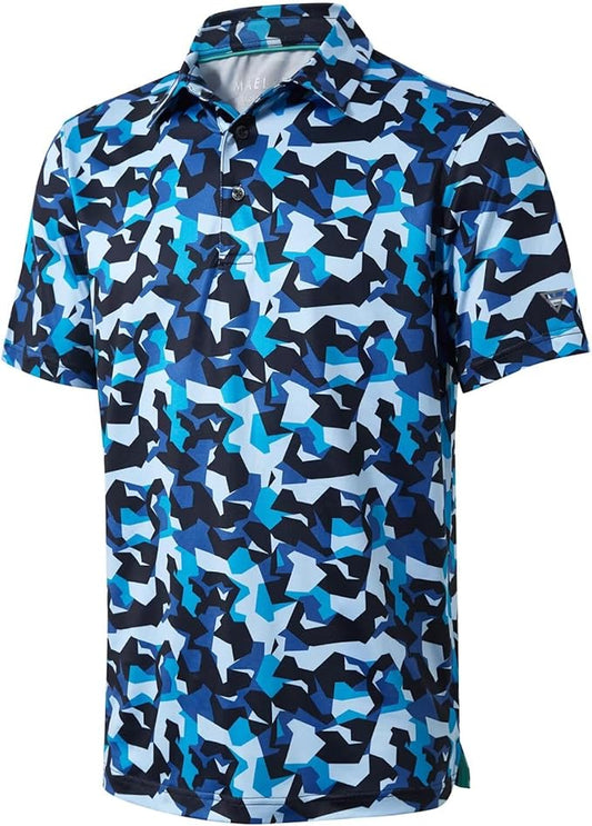 Rich Collection - Blue Camo Golf Polo
