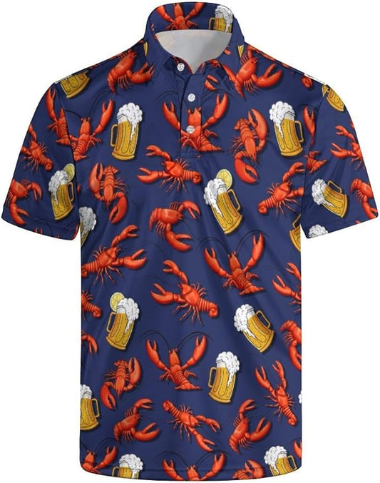 Crawfish Beer Golf Polo - Ayunix
