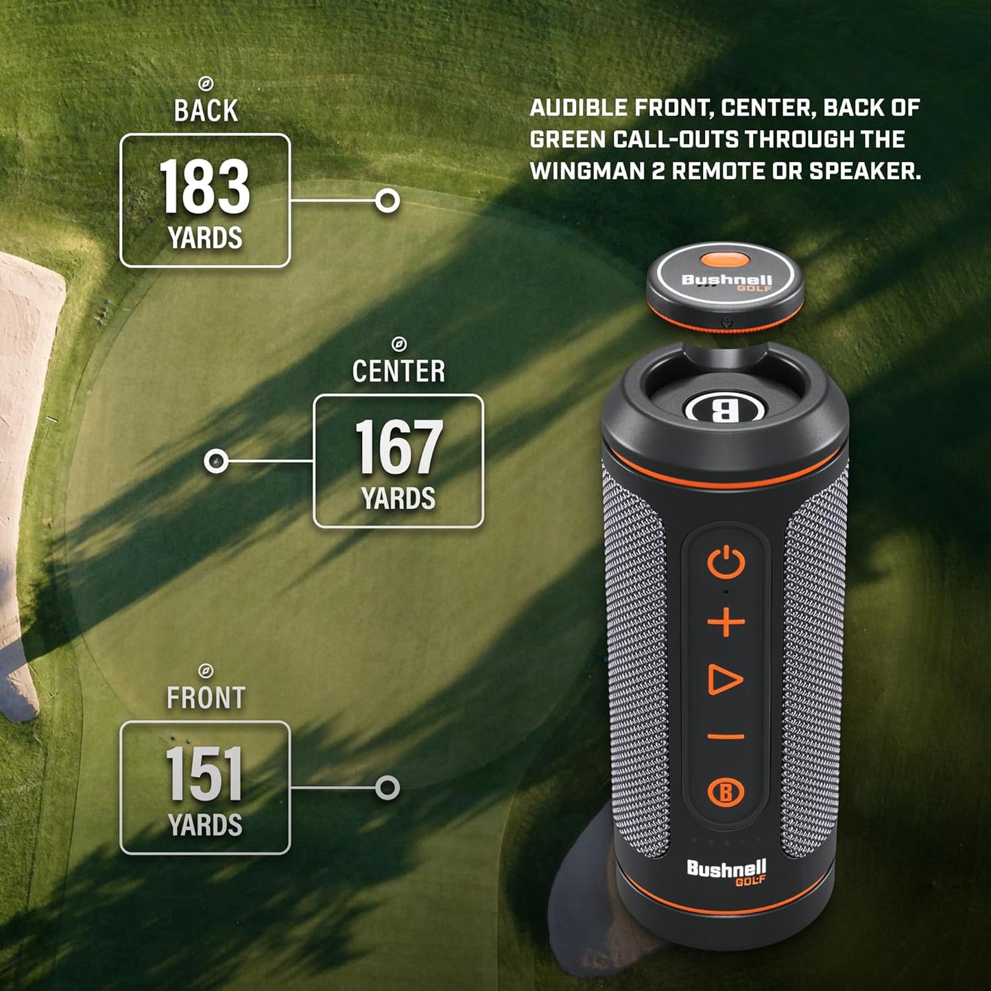Bushnell Golf Wingman 2 Golf Speaker with Audible GPS Distances