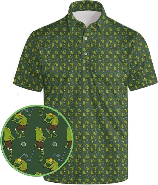 Frog Golfer Golf Polo - Ayunix