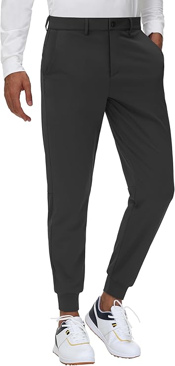 Men's Stretch Golf Joggers with Belt Loops - 29" 34" Slim Fit Tapered Casual. JWM