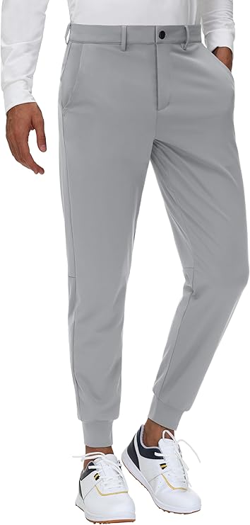 Men's Stretch Golf Joggers with Belt Loops - 29" 34" Slim Fit Tapered Casual. JWM