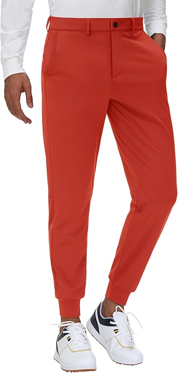 Men's Stretch Golf Joggers with Belt Loops - 29" 34" Slim Fit Tapered Casual. JWM
