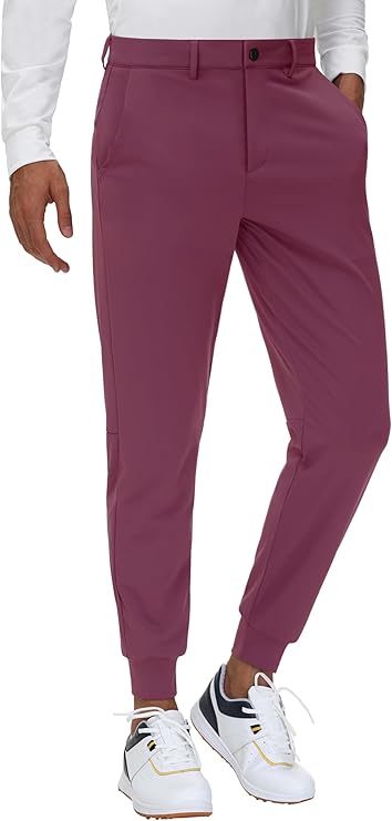 Men's Stretch Golf Joggers with Belt Loops - 29" 34" Slim Fit Tapered Casual. JWM