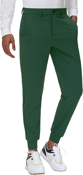 Men's Stretch Golf Joggers with Belt Loops - 29" 34" Slim Fit Tapered Casual. JWM