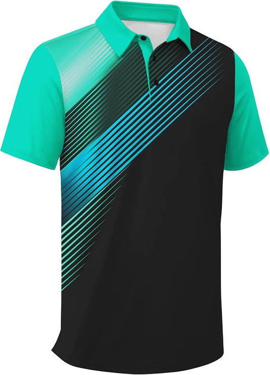 ZITY - Performance Polo, Line Pattern Green