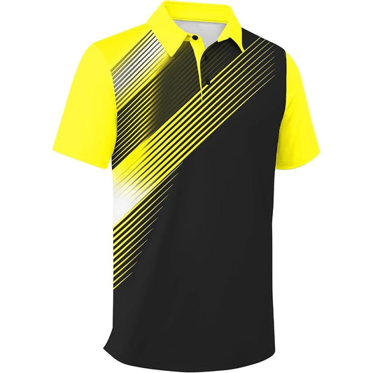 ZITY - Performance Polo, Line Pattern Yellow