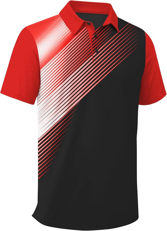 ZITY - Performance Polo, Line Pattern Red
