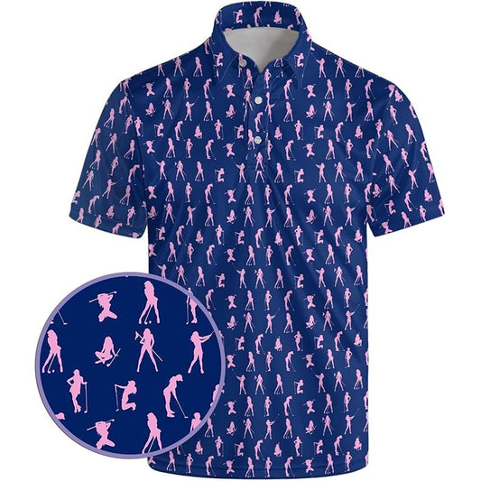 Pink Girls Blue Golf Polo - Ayunix