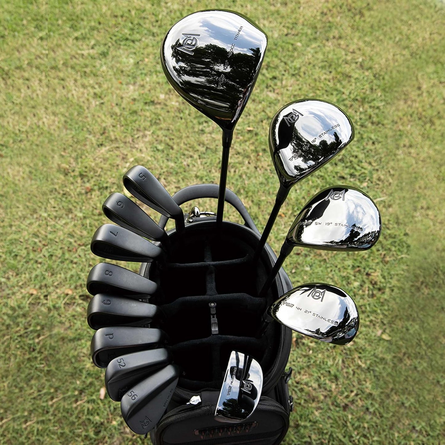 PGM 13 Piece Men's Complete Golf Club Set - Ultra-Thin Face Titanium Driver