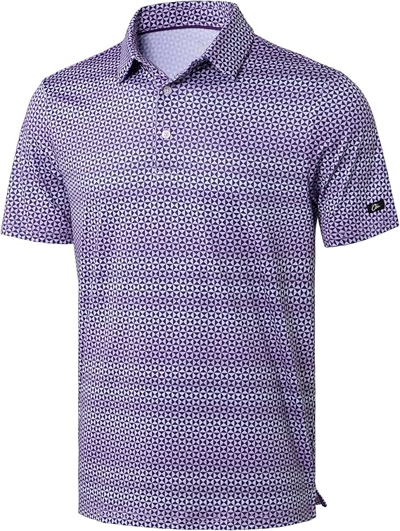 Men's Golf Polo - Short Sleeve, Performance Moisture Wicking - Triangle