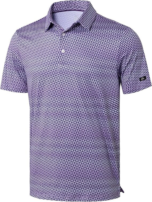 Men's Golf Polo - Short Sleeve, Performance Moisture Wicking - Triangle