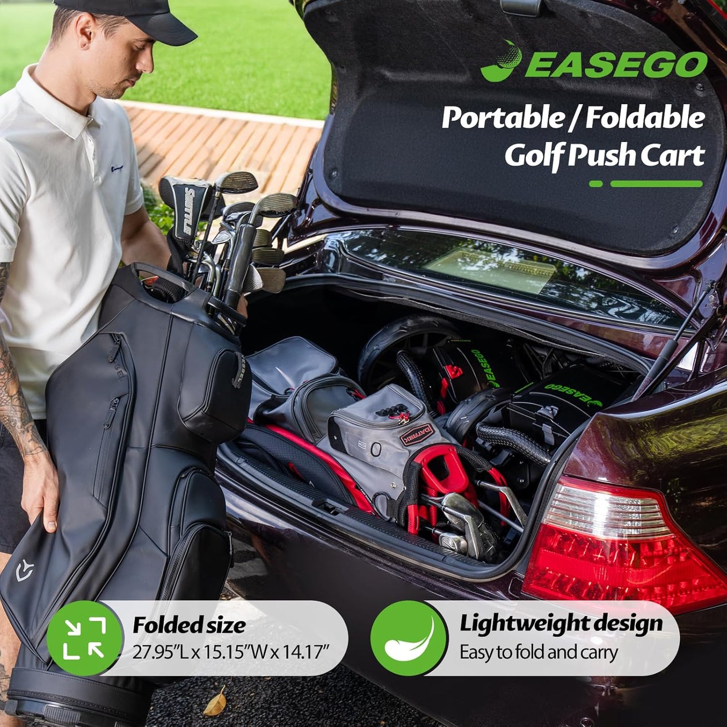Golf Push Cart 3 Wheel - EASEGO