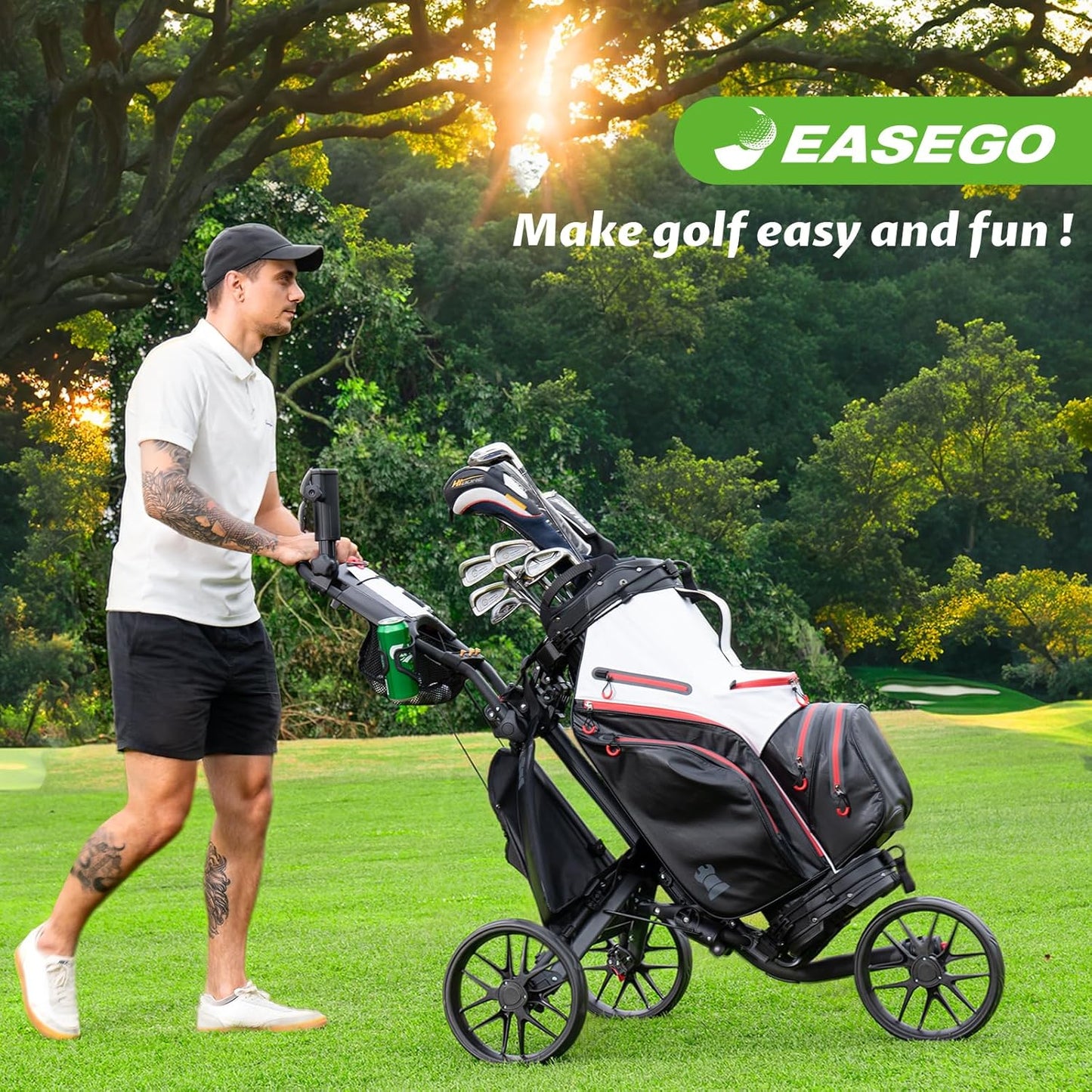 Golf Push Cart 3 Wheel - EASEGO