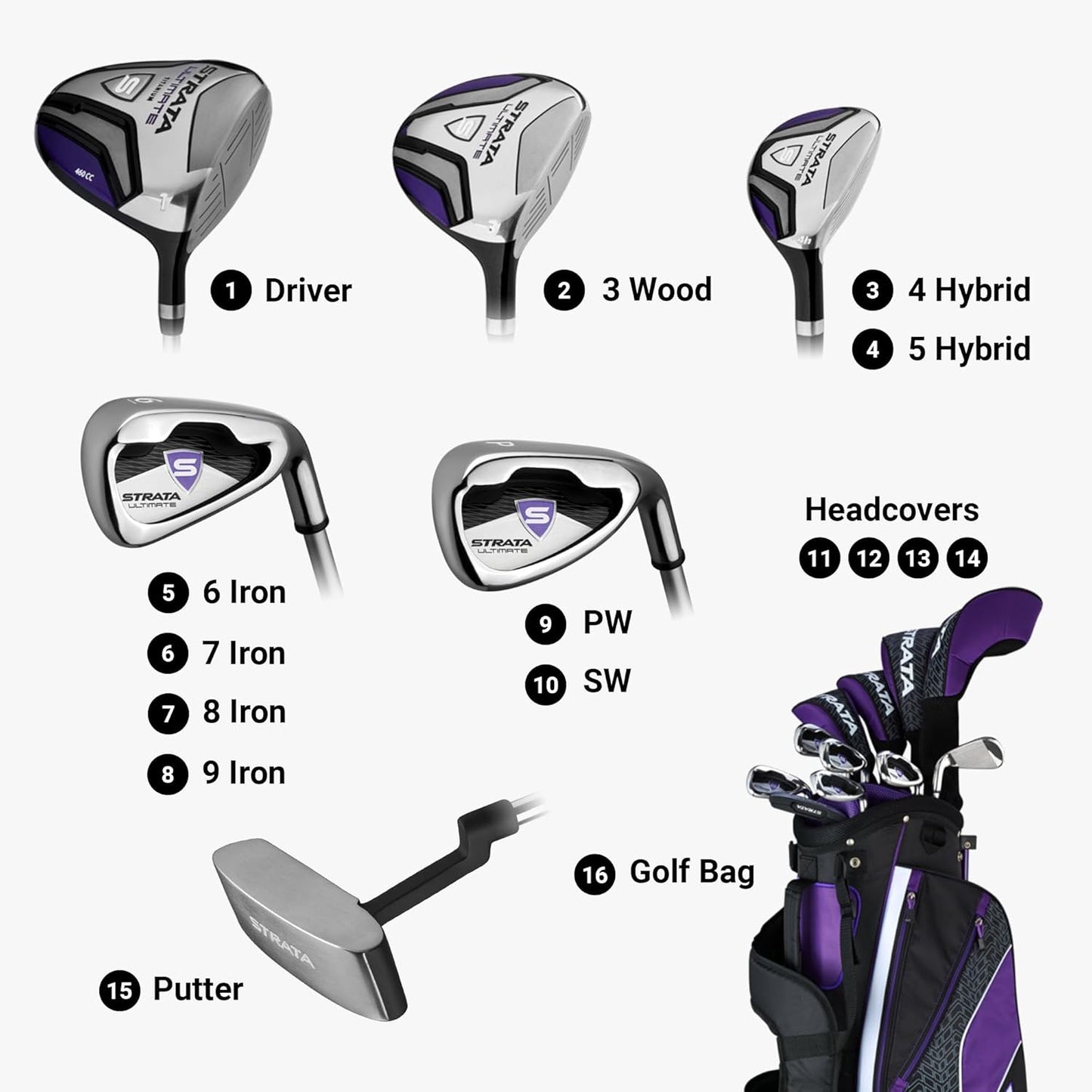 Callaway Golf Men's Strata Ultimate 16 Piece Set