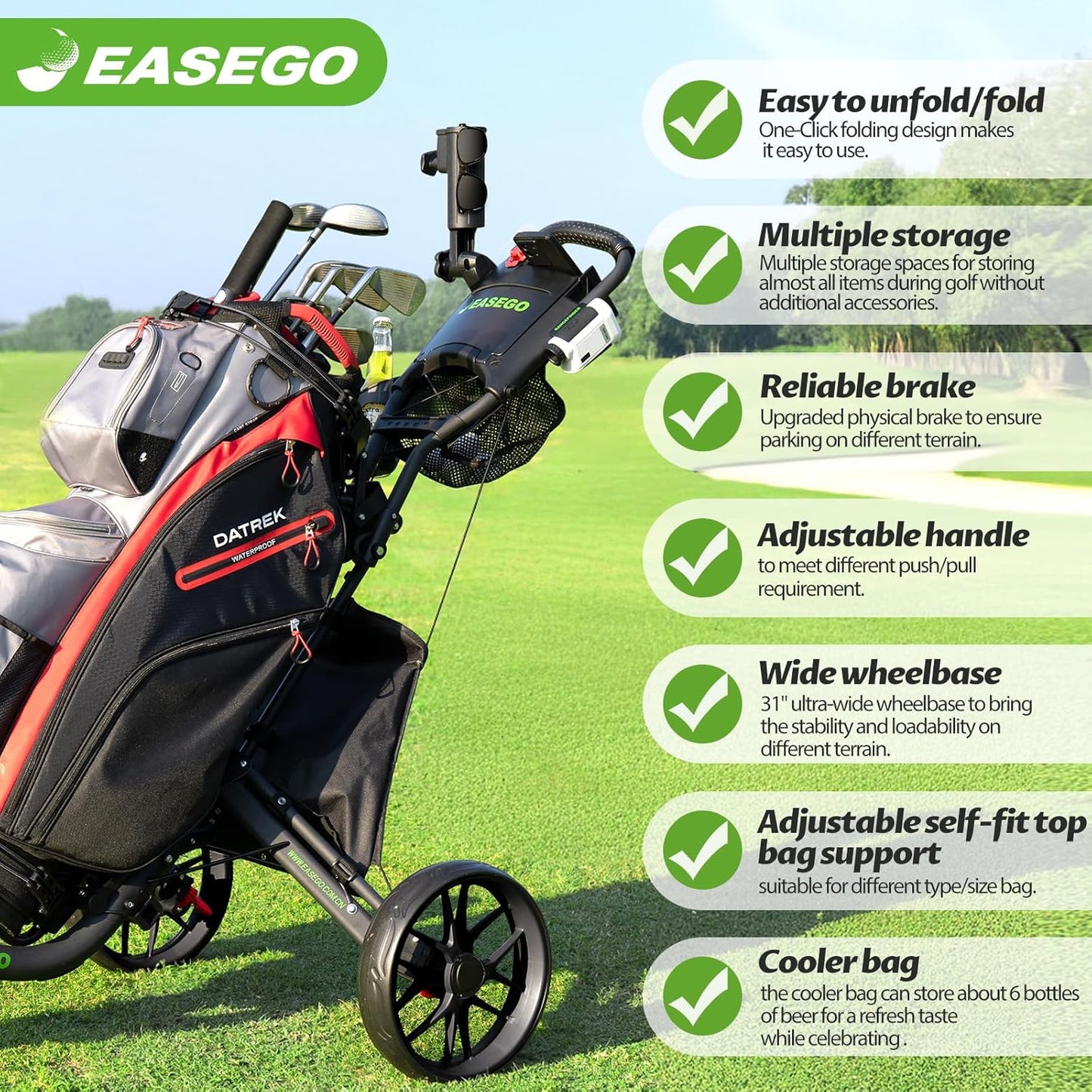 Golf Push Cart 3 Wheel - EASEGO