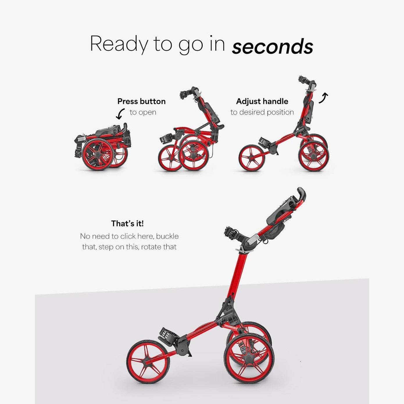 Compact Golf Push Cart - Caddytek