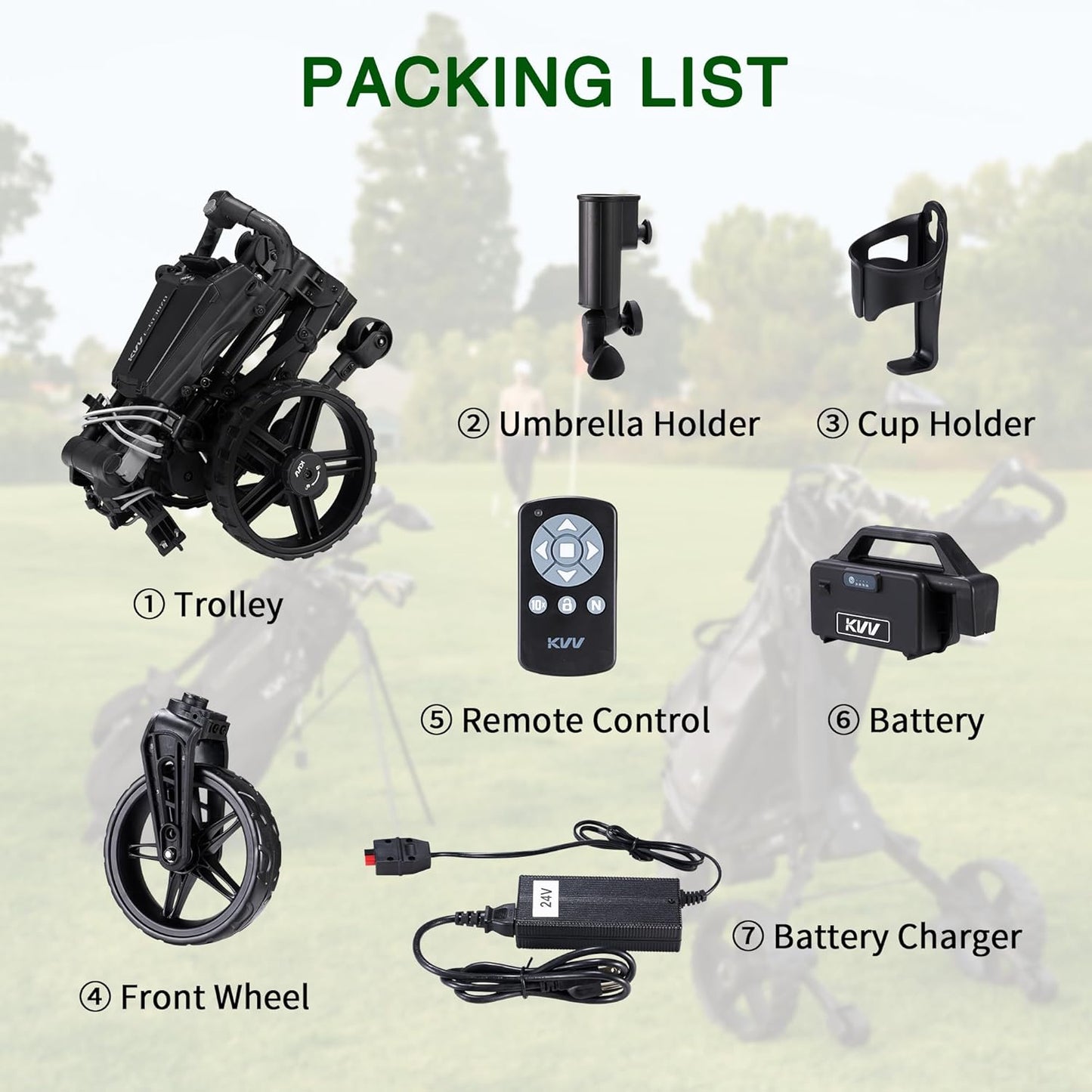 Electric Golf Push Cart with Remote Control - KVV