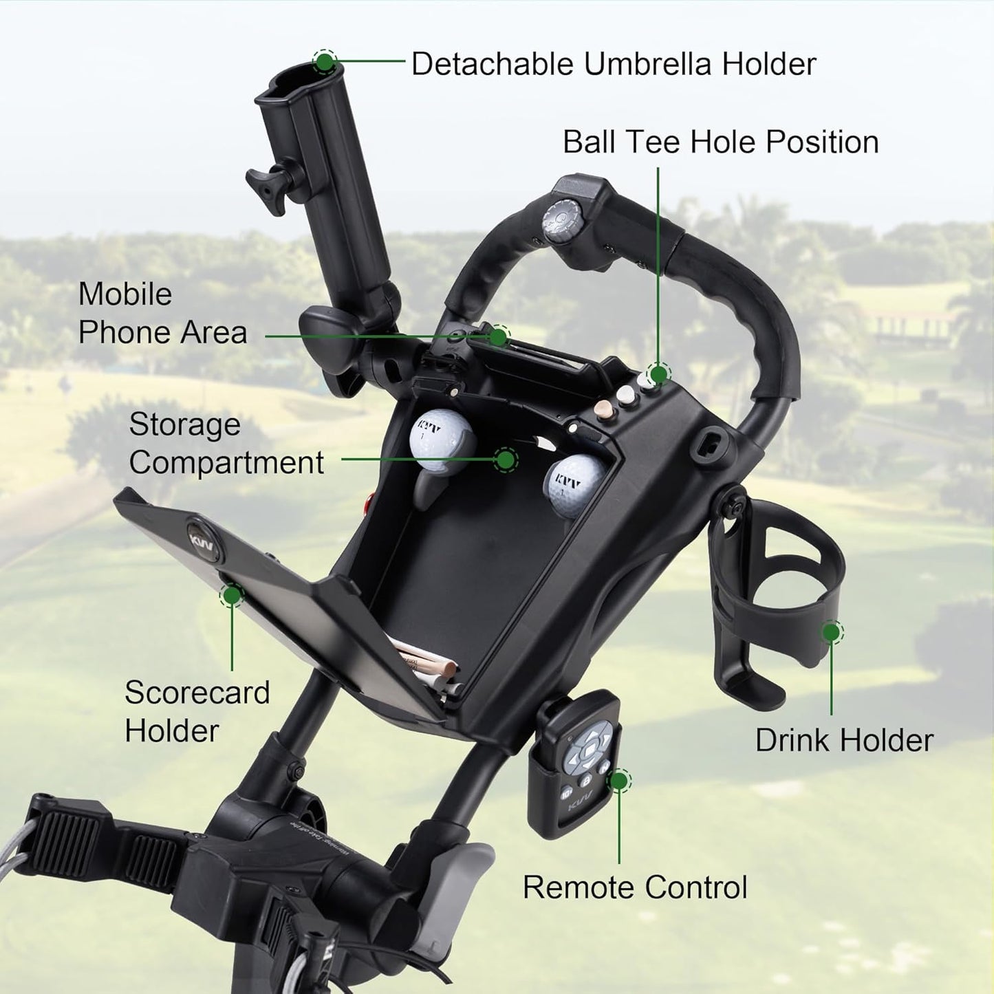 Electric Golf Push Cart with Remote Control - KVV