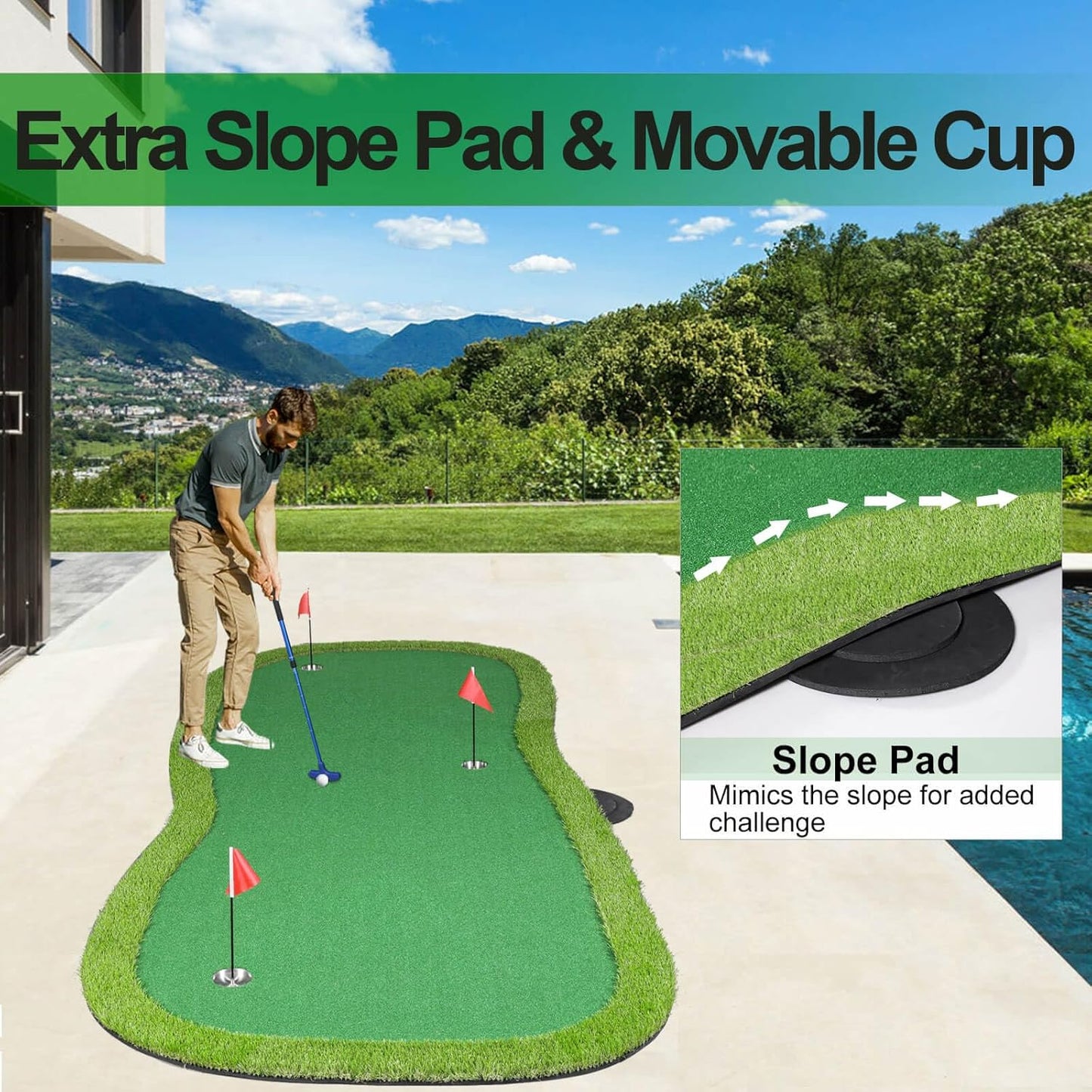 Large Practice Putting Green for Outdoor & Indoor