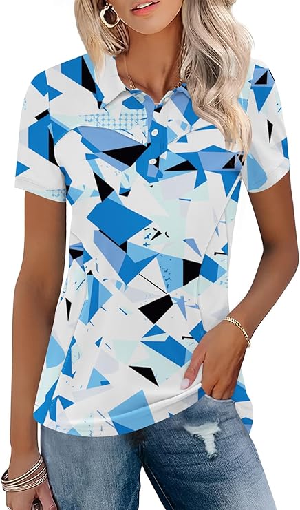 Womens Golf Polo Shirts Collared - TFSDOD
