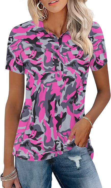 Womens Golf Polo Shirts Collared - TFSDOD