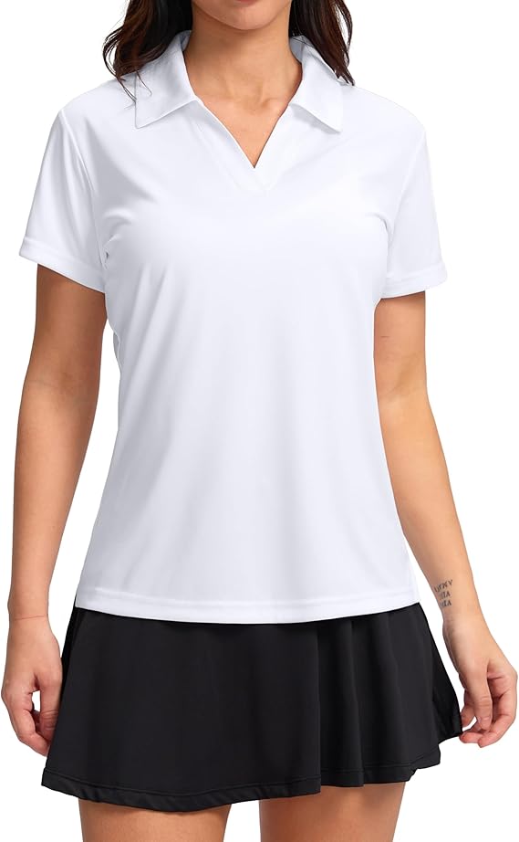 Women's Golf Shirt Collared V-Neck - SANTINY