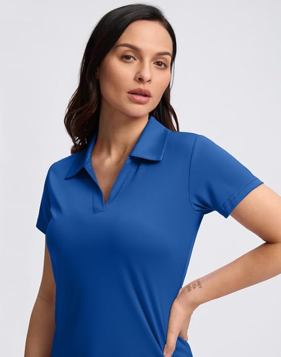 Women's Golf Shirt Collared V-Neck - SANTINY